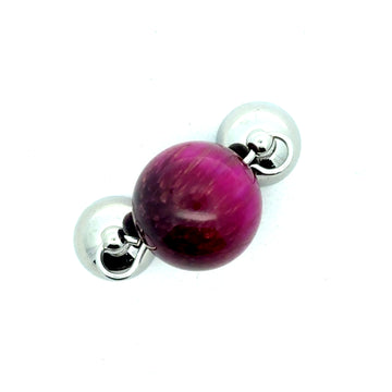Pendant - MAGENTA Tiger Eye - Round 14mm Pendant