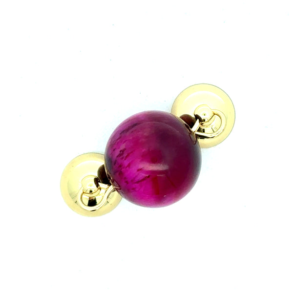 Pendant - MAGENTA Tiger Eye - Round 14mm Pendant