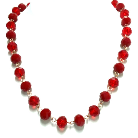 Link Necklace - Translucent Red