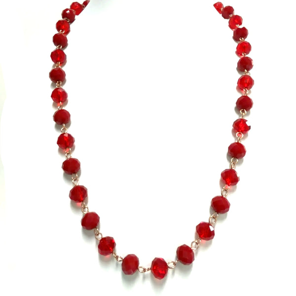 LONGER Link Necklace -  Translucent Red Seriously Romantic