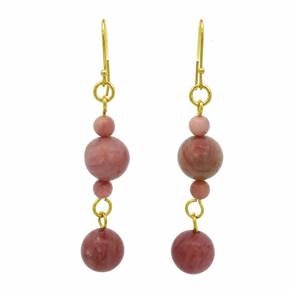 Long Earrings - Rhodochrosite Maria Nicola