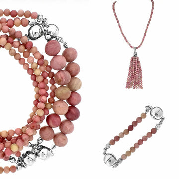 10 Way BUNDLE  - Rhodochrosite (Includes 10 Way Necklace, Tassel & Mini Connectors) Maria Nicola