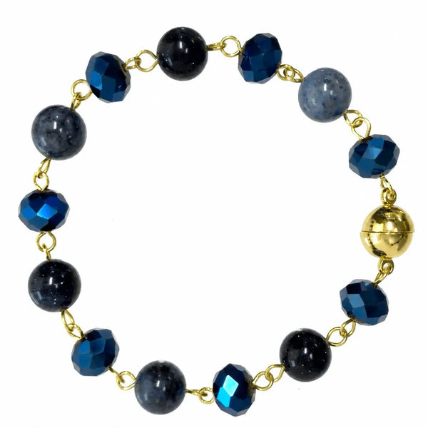 LONGER Bracelet Link - NEW Sapphire (with blue goldstone and Sodalite) Seriously Romantic