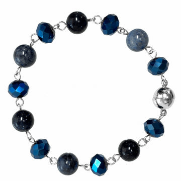 Bracelet Link - NEW Sapphire (with blue goldstone and Sodalite)