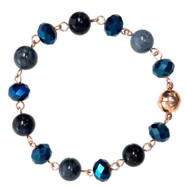 Bracelet Link - NEW Sapphire (with blue goldstone and Sodalite) Seriously Romantic