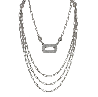Shimmer Paperclip Pendant - Silver Pendant