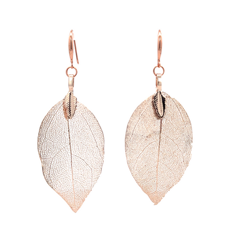 Earrings - Eden Leaves - Rose Gold