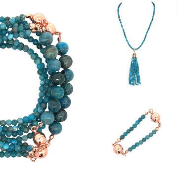 10 Way BUNDLE  - NEW Blue Apatite (Includes 10 Way Necklace, Tassel & Mini Connectors)