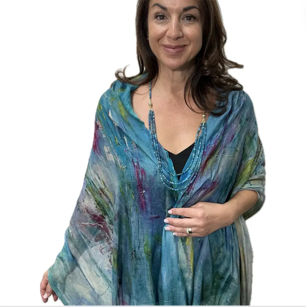 Scarf Modal Silk Mystic Blue Maria Nicola