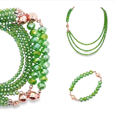 10 Way Necklace - Green AB