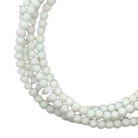 Medium Strand Necklace - White Faceted Agate - LAST CHANCE 20% OFF!