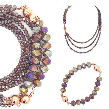 10 Way Necklace - Plum Crystal