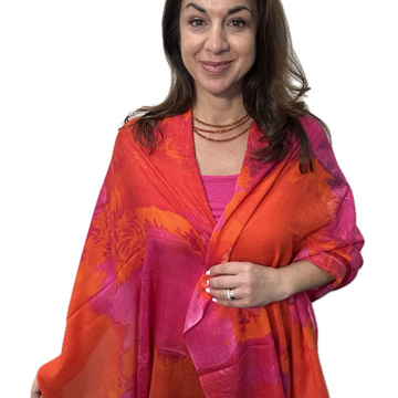 Scarf - Fine Wool - Fuchsia Sunset - ON SALE 20% OFF!