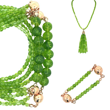 10 Way BUNDLE  - Cracked Peridot (Includes 10 Way Necklace, Tassel & Mini Connectors)