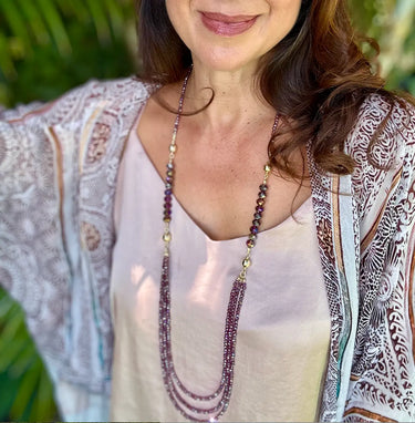 10 Way Necklace - Plum Crystal Seriously Romantic