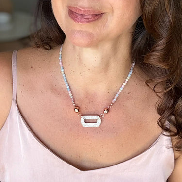 Shimmer Paperclip Pendant - Rose Gold Pendant