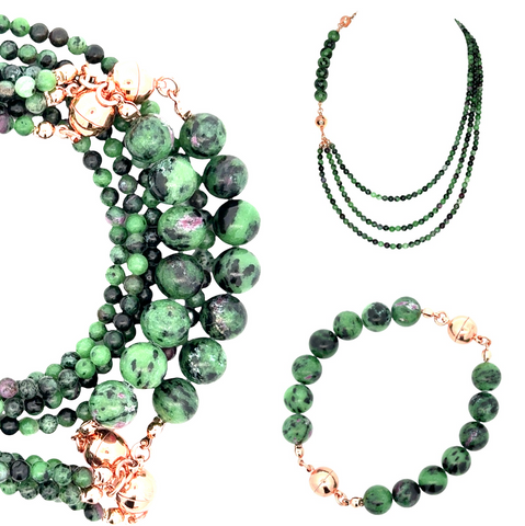 10 Way Necklace - RUBY ZOISITE
