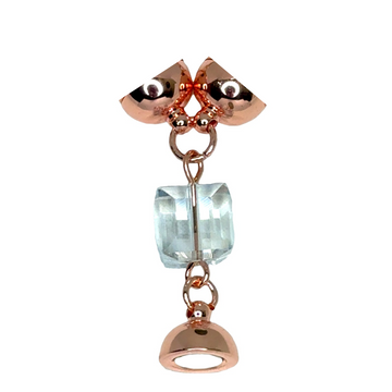 TRINITY Ring with Austrian Crystal Cube - Light BLUE SHADE Cube