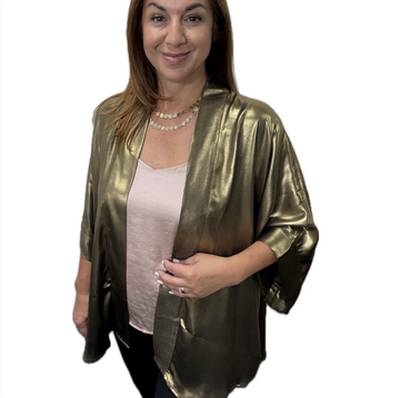 Square Kimono - Reversible - Metallic Gold