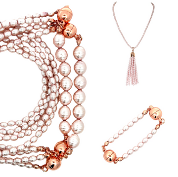 10 Way BUNDLE  - Shell Pearl - PINK (Includes 10 Way Necklace, Tassel & Mini Connectors)
