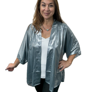 Square Kimono - Reversible - Metallic Seafoam