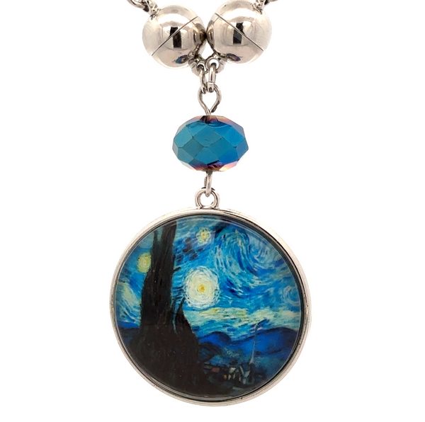 SET 7- 20%OFF! - SKY BLUE BAMBOO SCARF+ SKY BLUE LONG STRAND + STARRY NIGHT PENDANT & MATCHING EARRINGS