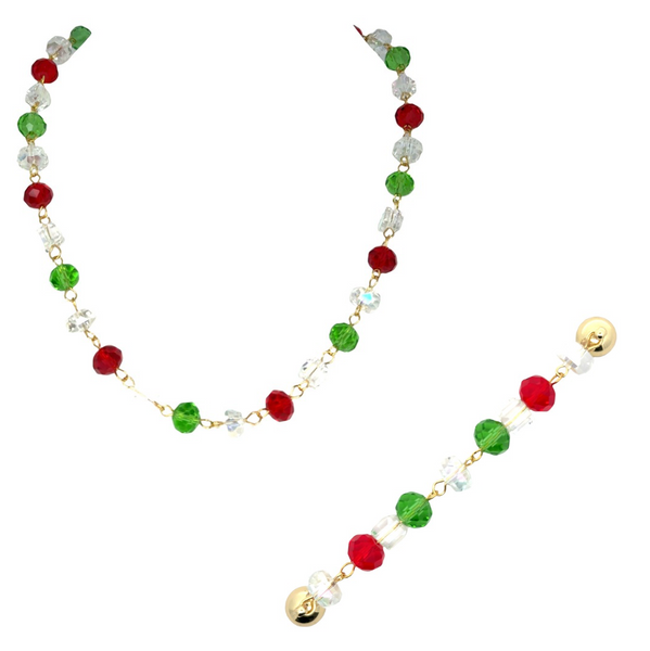 CHRISTMAS CRYSTALS LINK SET  - Necklace + Connector