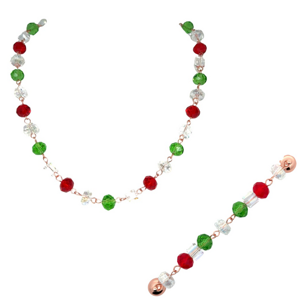 CHRISTMAS CRYSTALS LINK SET  - Necklace + Connector