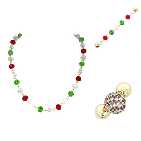 DELUXE CHRISTMAS GIFT SET - Necklace + Connector + Pavé pendant