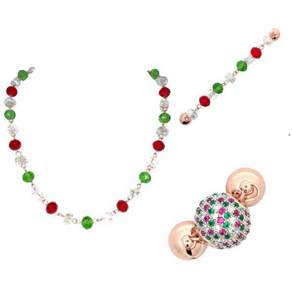 DELUXE CHRISTMAS GIFT SET - Necklace + Connector + Pavé pendant