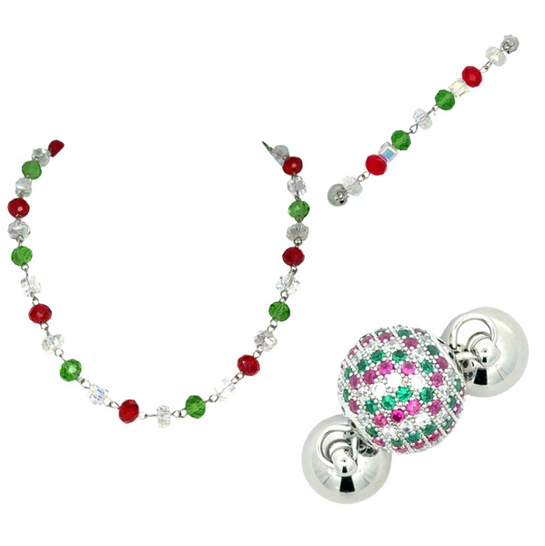 DELUXE CHRISTMAS GIFT SET - Necklace + Connector + Pavé pendant