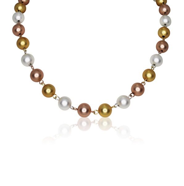 SET 8- 50% OFF! TRI-COLOUR LINK NECKLACE + ENCHANTED HEART PENDANT + TRI-COLOUR LINK EARRINGS