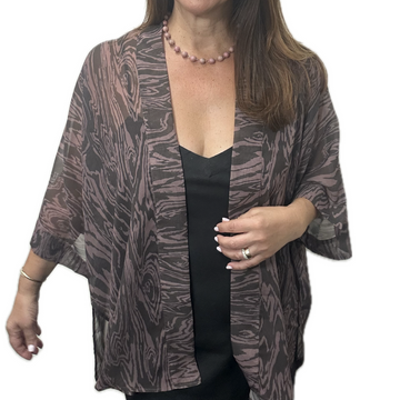 Square Kimono - Pink and Chocolate