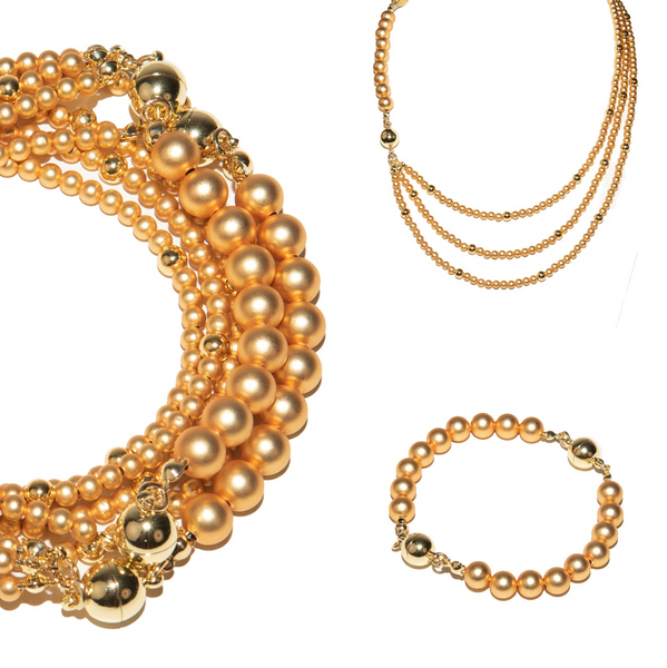 SET 8- 35% OFF! SATIN YELLOW GOLD 10 WAY NECKLACE + I AM BRAVE PENDANT