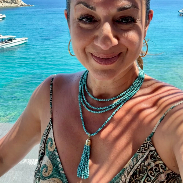 10 Way BUNDLE  - TURQUOISE HOWLITE (Includes 10 Way Necklace, Tassel & Mini Connectors)