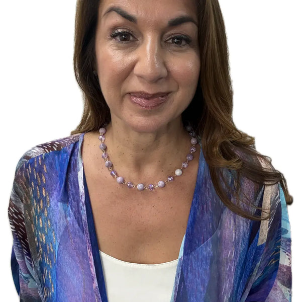 Link Necklace - LEPIDOLITE AND LILAC Seriously Romantic