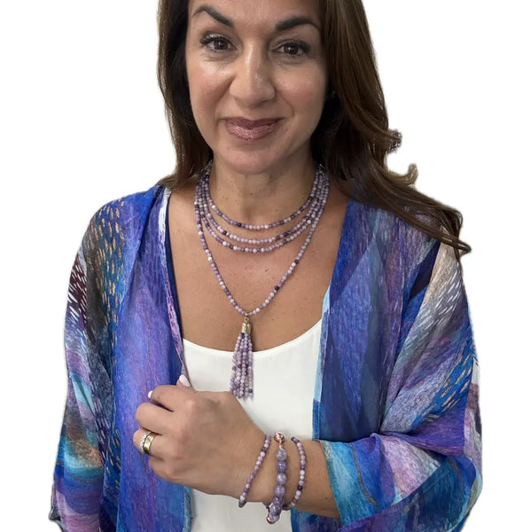 10 Way BUNDLE  - LEPIDOLITE (Includes 10 Way Necklace, Tassel & Mini Connectors) Maria Nicola