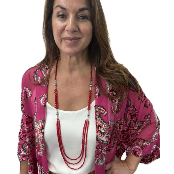 10 WAY NECKLACE™ - Translucent Red Crystal