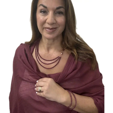 10 Way Necklace - Shell Pearl - BURGUNDY Seriously Romantic
