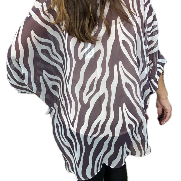 SQUARE Kimono - ZEBRA (Vertical)  - PURPLE Ragesh