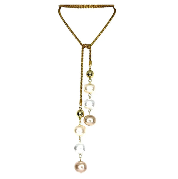 LARIAT / LONG Strand Necklace - WHEAT CHAIN Maria Nicola