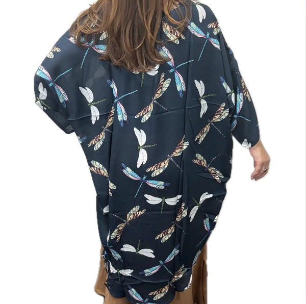 Kimono - Long - Midnight Dragonfly - MODAL - 10% OFF! Namaskar