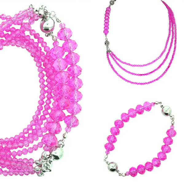 10 Way Necklace - FUCHSIA Crystal Maria Nicola