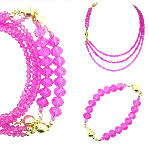 10 Way Necklace - FUCHSIA Crystal Maria Nicola