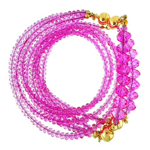 10 Way Necklace - FUCHSIA Crystal
