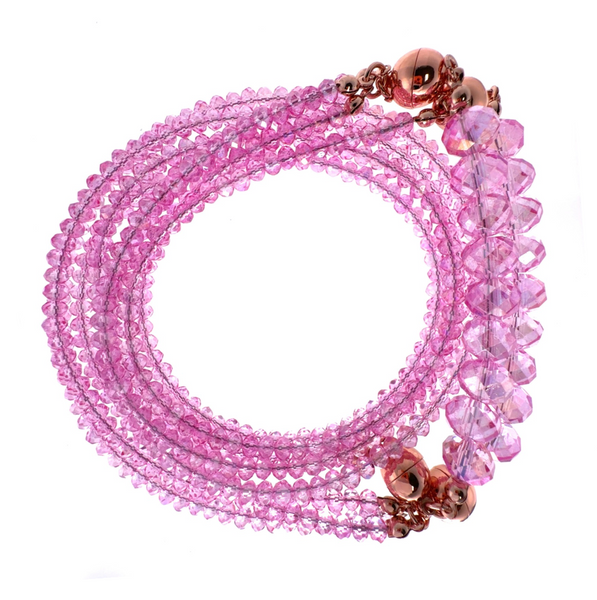 10 Way Necklace - Candy Pink Crystal
