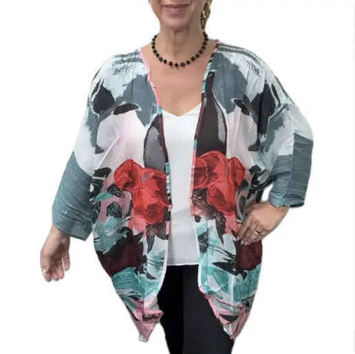 Kimono - Berries + Black Vase - MODAL - 20% OFF! Namaskar