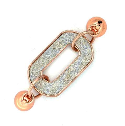 Shimmer Paperclip Pendant - Rose Gold
