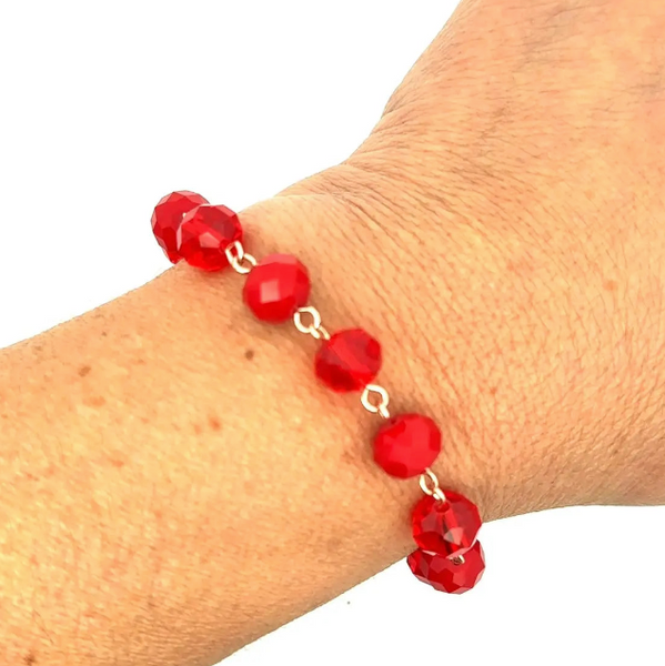 SET 3- 35% OFF! SUNSET HAZE SQUARE KIMONO + RED HOWLITE LONG STRAND + TRANSLUCENT RED LINK LONGER BRACELET