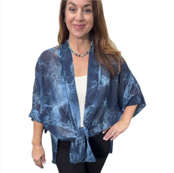 Square Kimono - BLUE LIGHTNING